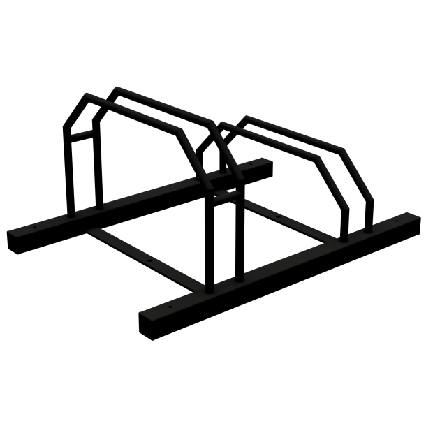 Bicycle stand | Row system | hot-dip galvanised and coated in RAL9005 | 2 parking spaces